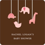 Swinging Animal Mobile in Pink 