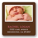 Baby Mobile -- Mocha & Pink Photo Address Label
