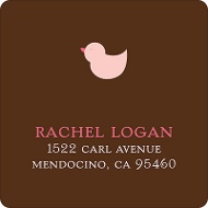 Baby Mobile - Mocha & Pink Address Label