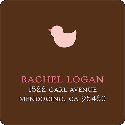 Baby Mobile - Mocha & Pink Address Label