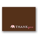 Baby Mobile - Mocha & Pink Thank You Card
