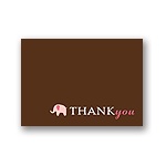 Baby Mobile - Mocha & Pink Thank You Card