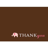 Baby Mobile - Mocha & Pink Thank You Card