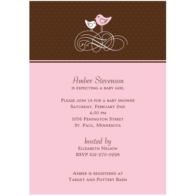 A Birdie Told Me -- Pink Baby Shower Invitation