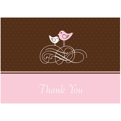 A Birdie Told Me -- Pink Thank You Card