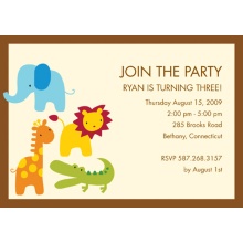 Safari Friends Birthday Party Invitation