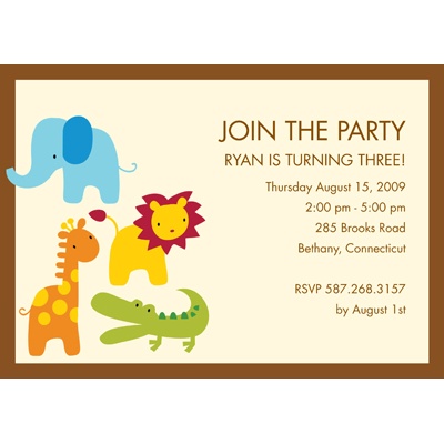 Safari Friends Birthday Party Invitation
