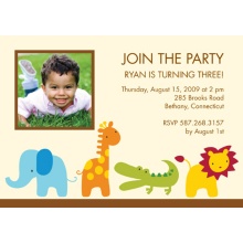 Safari Friends Photo Birthday Party Invitation