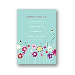 Springtime Buzz -- Aqua Birthday Party Invitation