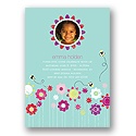 Springtime Buzz -- Aqua Photo Birthday Party Invitation