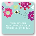 Springtime Buzz -- Aqua Address Label