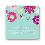 Springtime Buzz -- Aqua Address Label