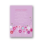 Springtime Buzz -- Violet Birthday Party Invitation