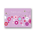 Springtime Buzz -- Violet Thank You Card