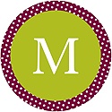 Dotted Monogram -- Baby Shower Favor Stickers