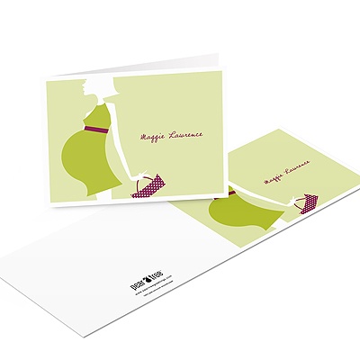 THE GOLDEN TICKET -- BOY PHOTO BIRTH ANNOUNCEMENT, 2in. x 4in. Folded Holiday Card