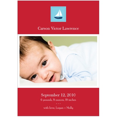 Smooth Sailing -- Photo Birth Announcements