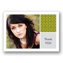 Checkered -- Olive Photo Thank You Card