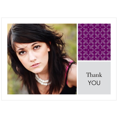 Checkered -- Grape Photo Thank You Card