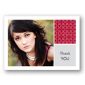 Checkered -- Merlot Photo Thank You Card