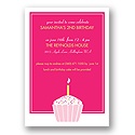 Cupcake -- Pink Birthday Invitation