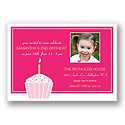 Cupcake -- Pink Photo Birthday Invitation