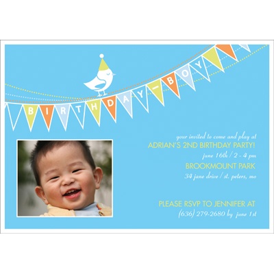 Banner Year -- Sky Photo Birthday Invitation