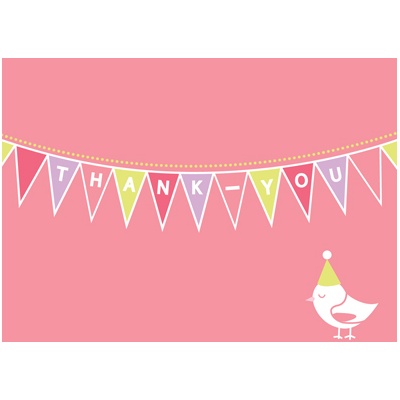 Banner Year -- Pink Thank You Card