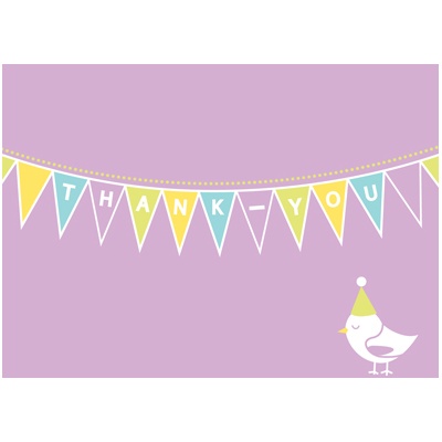 Banner Year -- Violet Thank You Card