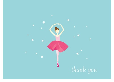 Twinkle Toes -- Medium Aqua Thank You Card