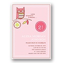 Look Whooo's Turning -- Pink Birthday Party Invitation