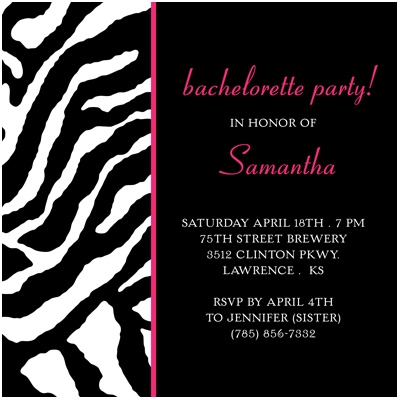 Wild Night Out -- Lipstick Bachelorette Party Invitation