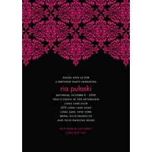 Delicate Lace -- Ebony Birthday Party Invitation