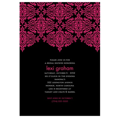 Delicate Lace -- Ebony Bachelorette Party Invitation