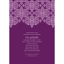 Delicate Lace -- Grape Birthday Party Invitation