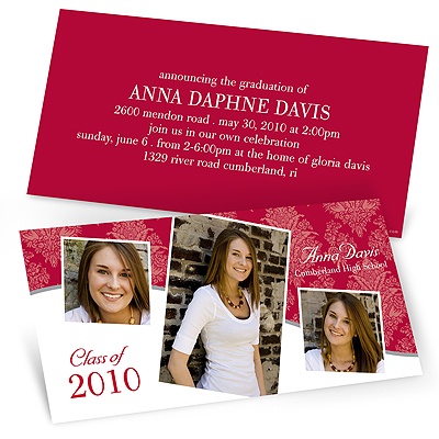 Three's a Charm -- Photo Graduation Invitations