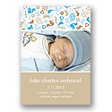 Cute Critters -- Blue Recycled Photo Birth Announcement