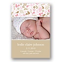Cute Critters -- Pink Recycled Photo Birth Announcement