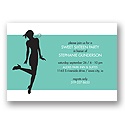 Dancing Silhouette -- Aqua Birthday Party Invitation