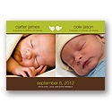 A Birdie Told Me -- Olive Twins Photo Birth Announcement