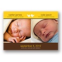 A Birdie Told Me -- Canary Twins Photo Birth Announcement