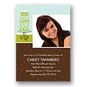 Peace, Love, Cake -- Recycled Birthday Party Invitation