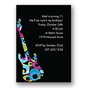 Rock On - Blue Birthday Party Invitation