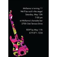 Rock On - Pink Birthday Party Invitation