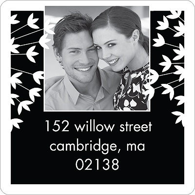Flirty Stems -- Ebony Photo Address Label