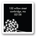 Flirty Stems -- Ebony Address Label