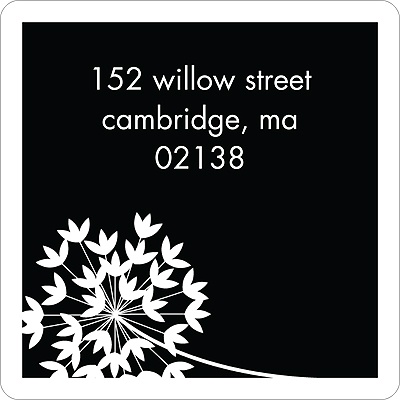 Flirty Stems -- Ebony Address Label