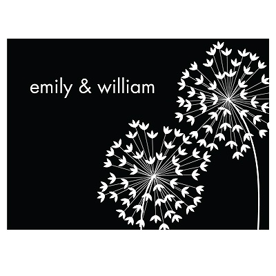 Flirty Stems -- Ebony Thank You Card