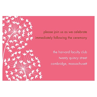 Flirty Stems -- Pink Reception Card