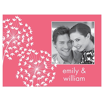 Flirty Stems -- Pink Photo Thank You Card